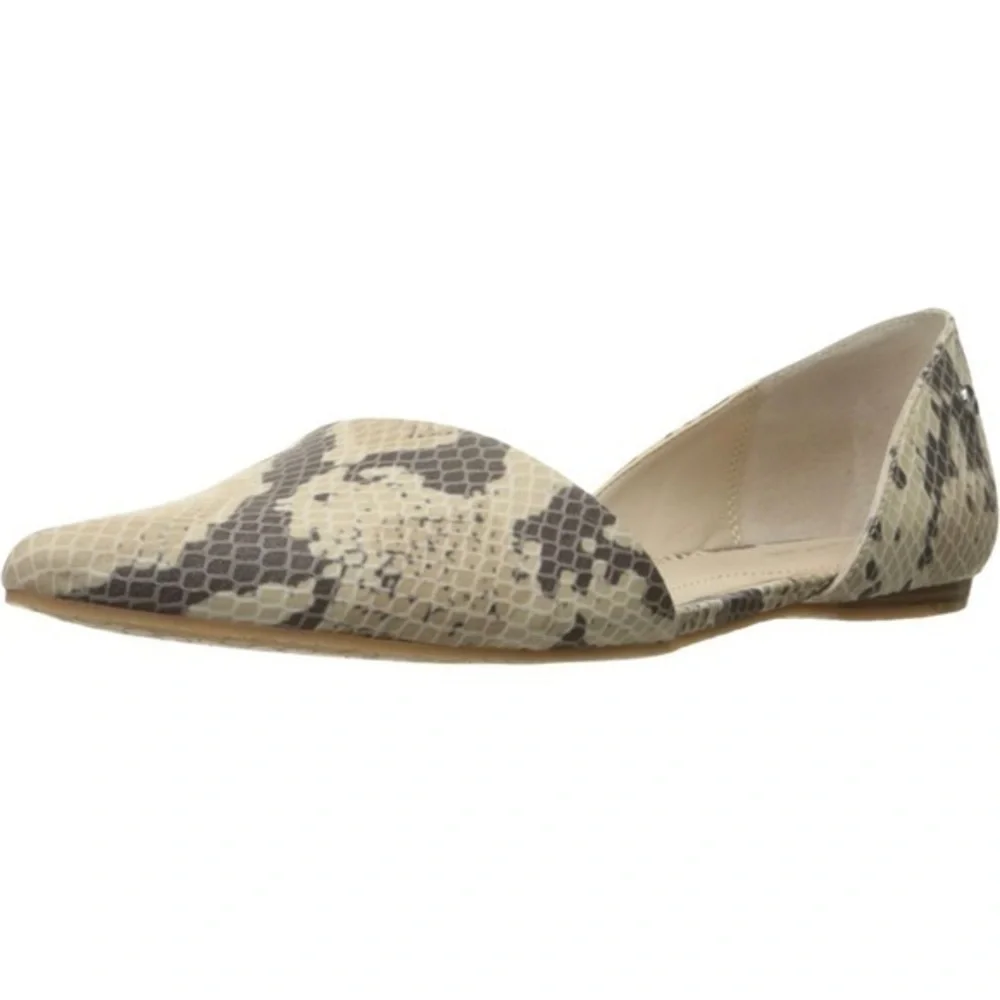 Calvin Klein Women's Hillaria Ballet Flat Cream Gray 9